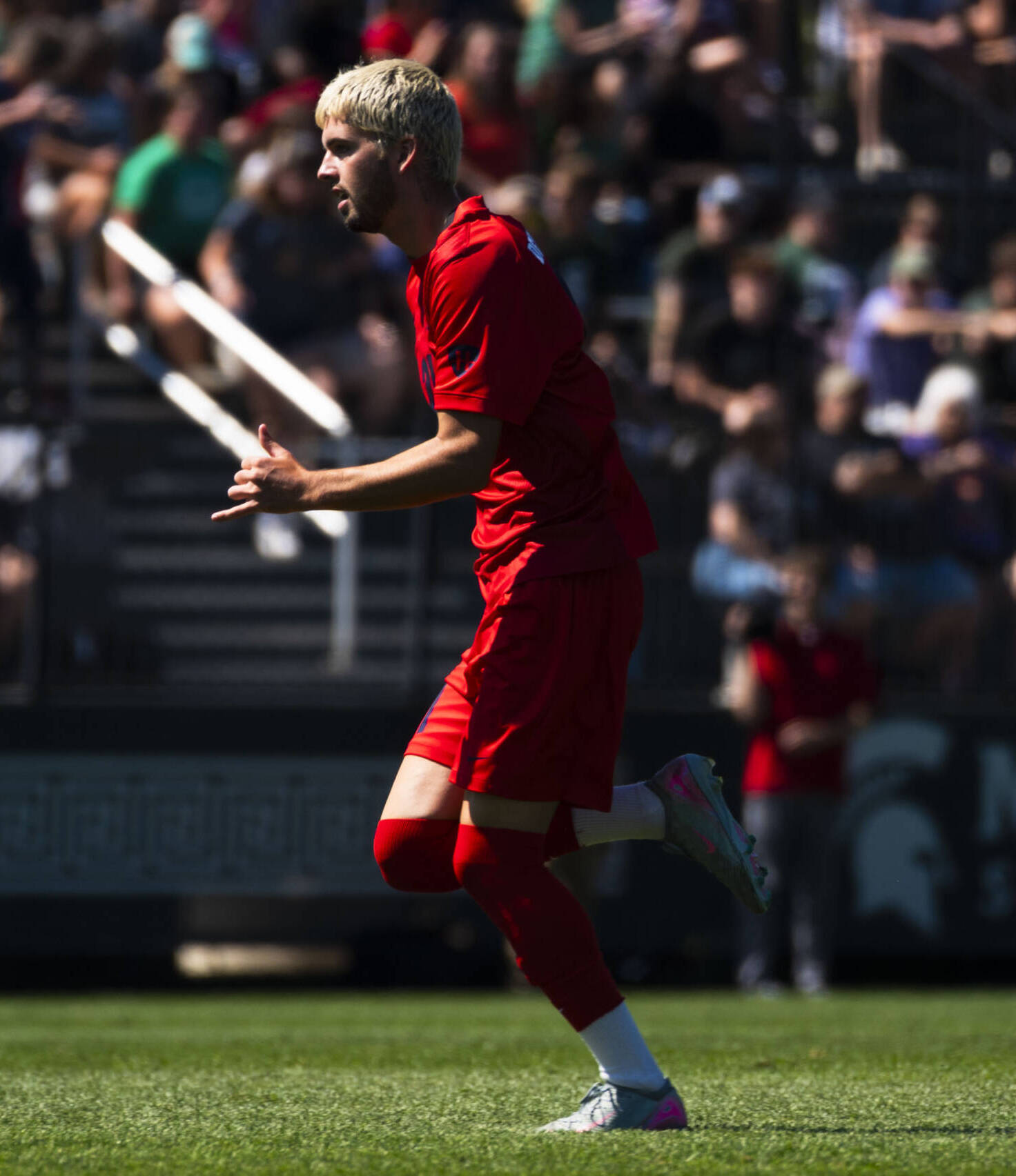 a football player running on field